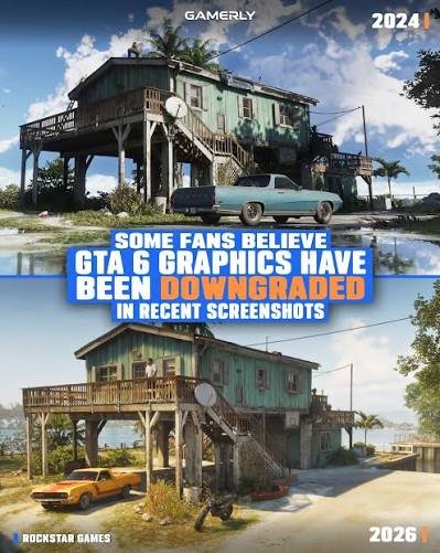 Comparison of GTA 6 graphics in 2025 and 2026