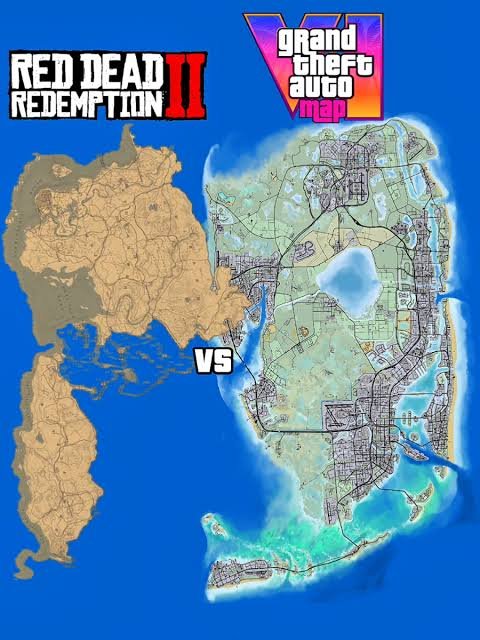 Rdr2 Vs Gta 6 Map comparison